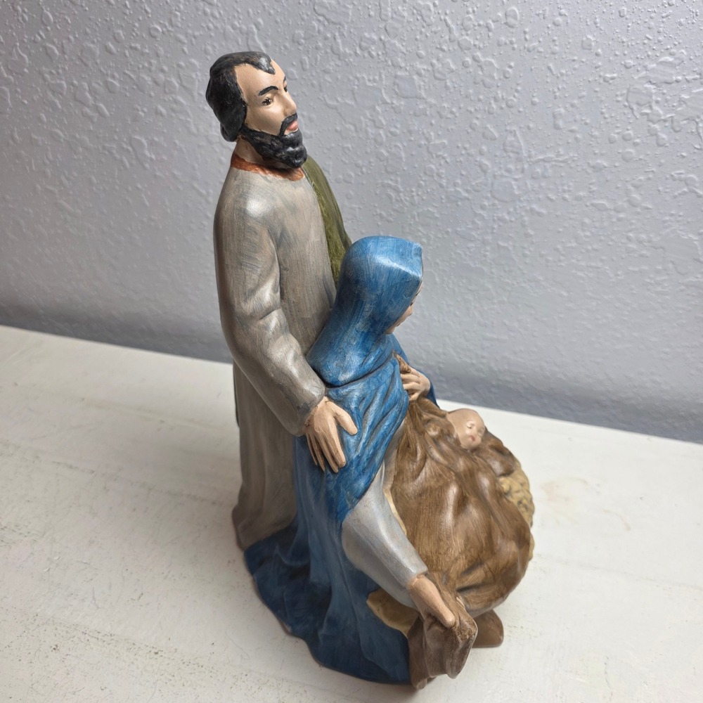 Vintage 1984 Nativity Scene Joseph Mary Baby Jesus Ceramic Figurine Holy Family - Picture 5 of 8